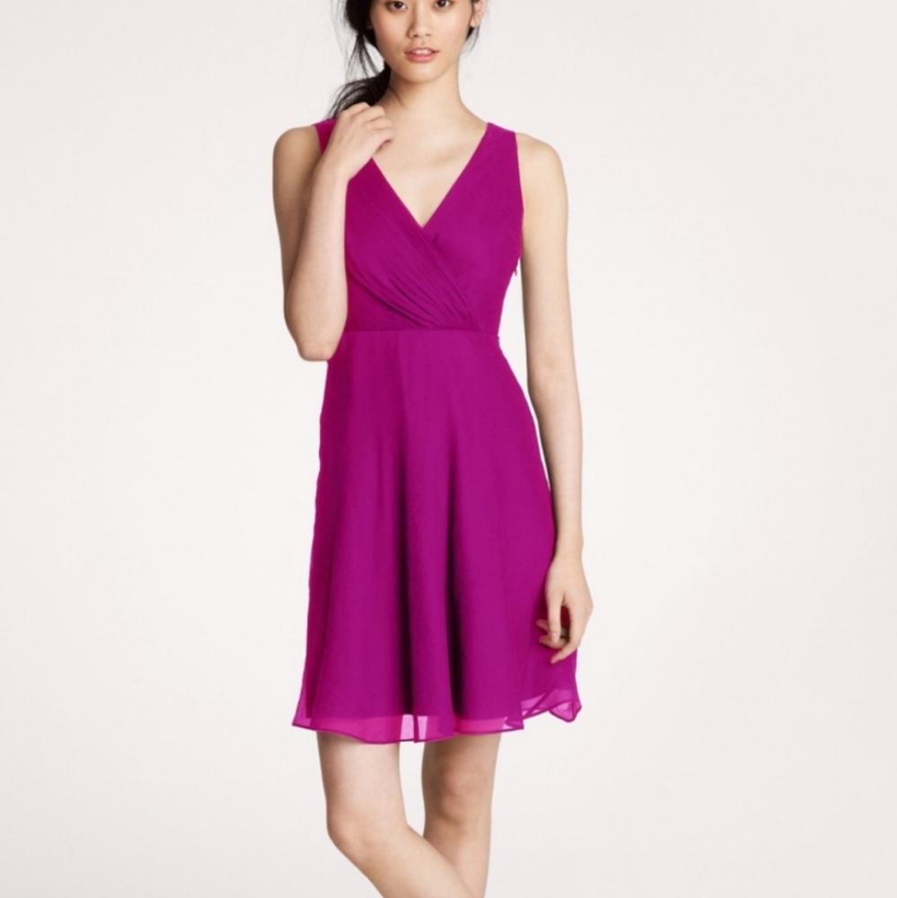 J. Crew 100% Silk Magenta Dress